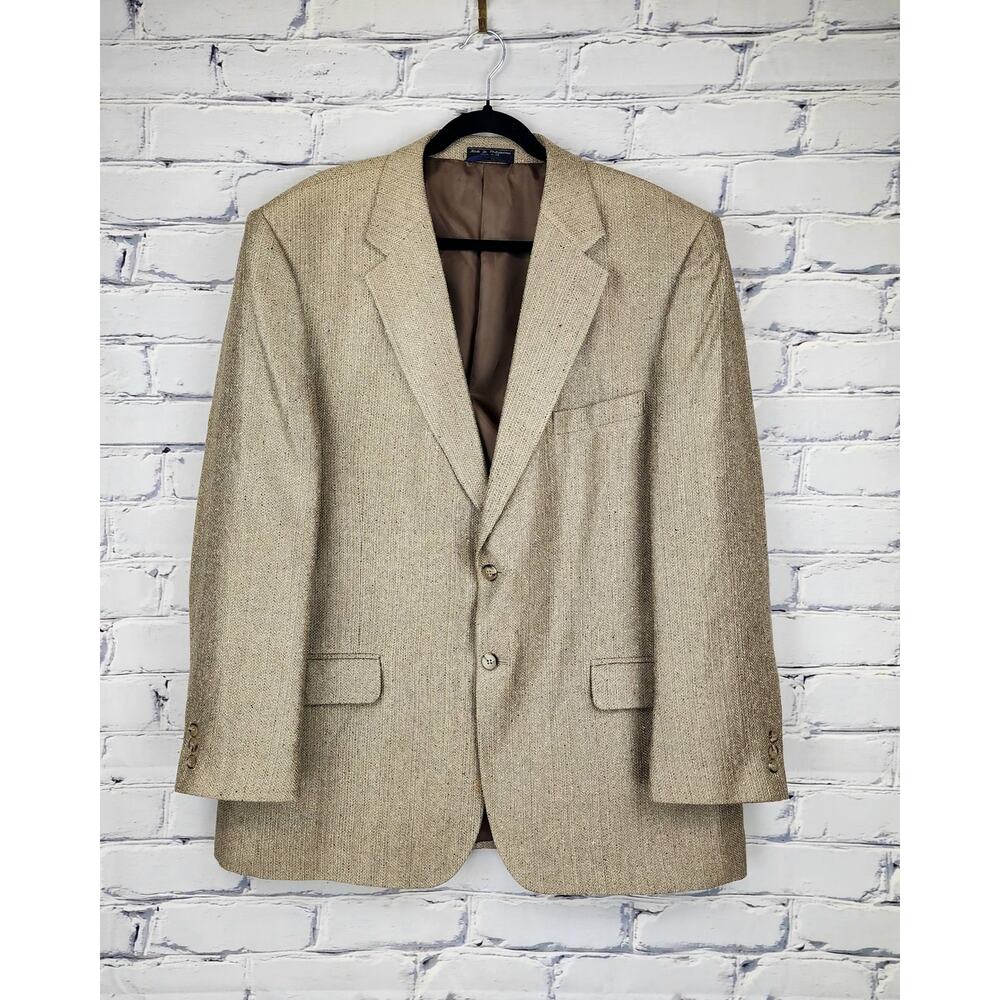 Haspel Blazer Mens 44R 100% Silk Tweed 2 Button Casual Professional corporate